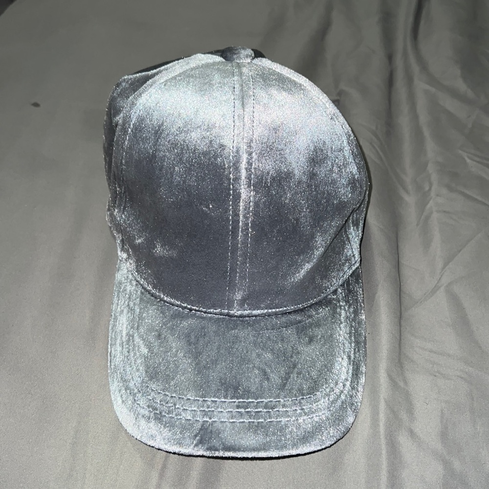 ASOS adjustable grey velvet hat